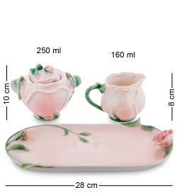 FM-08/12 Набор сахарница и молочник «Роза» (Pavone)