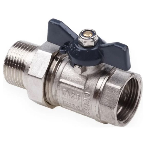 Кран шаровой AQUALINK со сгоном прямой ВН 3/4 бабочка (5/60) купить в Москве и Московской области по низкой цене с доставкой по России — (3) Кран шаровой AQUALINK со сгоном прямой ВН 3/4 бабочка (5/60) — (3)