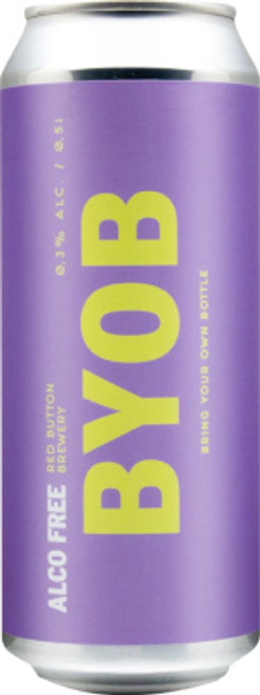 Пиво Рэд Баттон Бйоб Безалкогольное / Red Button Byob 0.5 - банка
