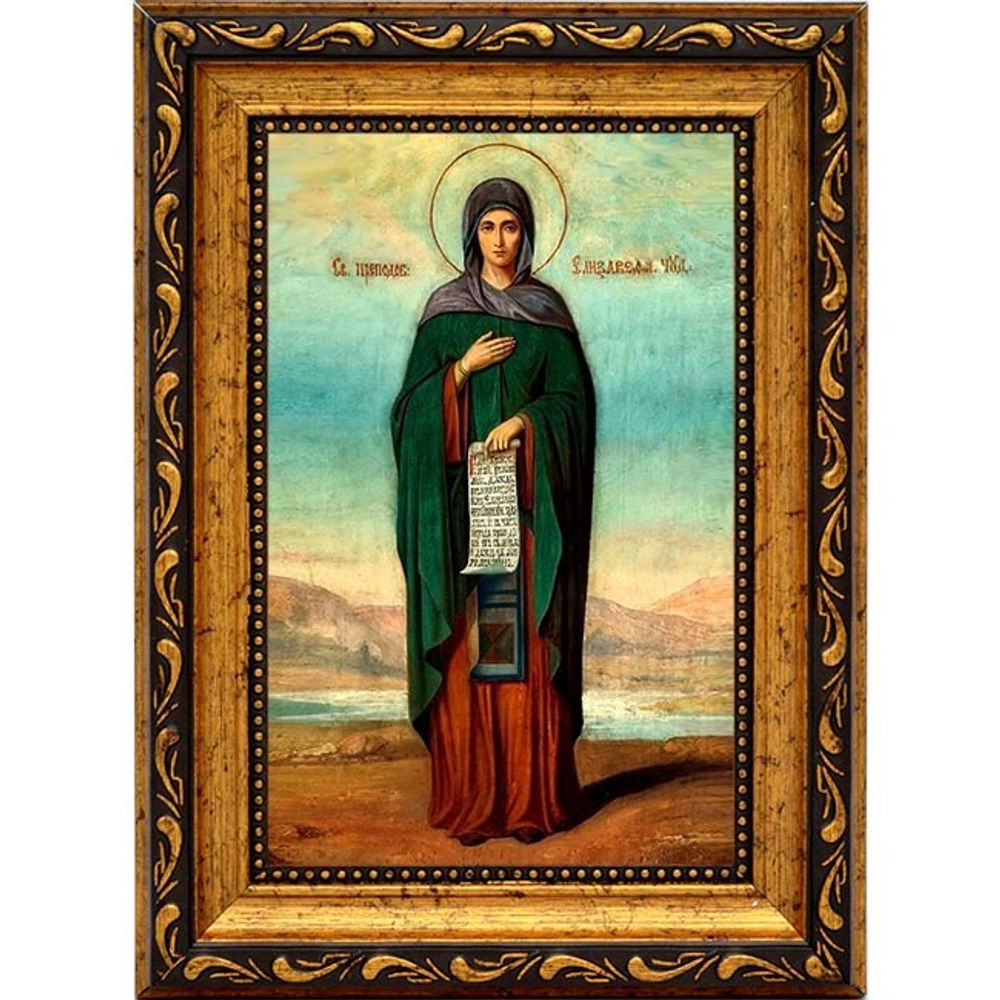 Елизавета Чудотворица, игумения Константинопольская. Икона на холсте.