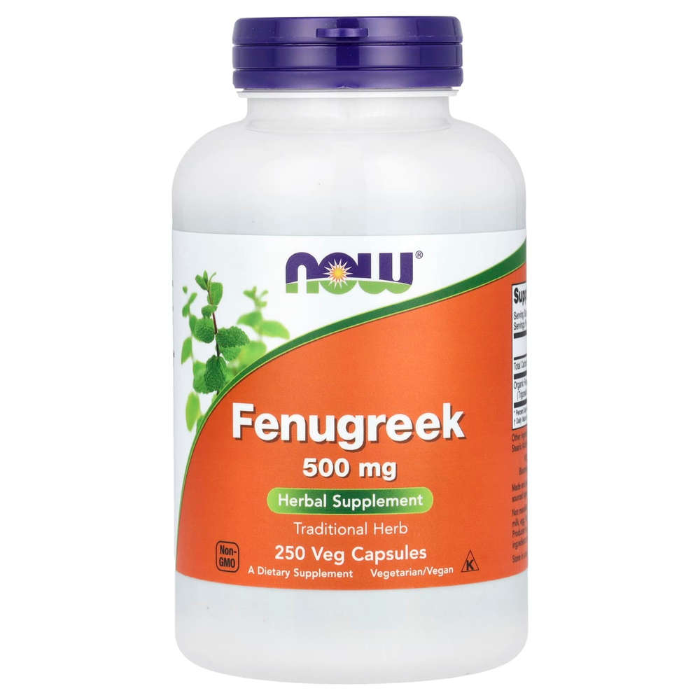 NOW Foods, пажитник, 500 мг, 250 вегетарианских капсул