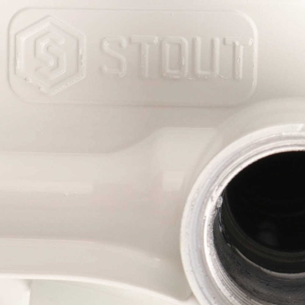 Радиатор биметаллический STOUT Space 500 - 9 секций (подключение боковое, цвет белый)