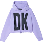 Свитшот с капюшоном DKNY Сиреневый/Крупные черные буквы-логотип Девочка