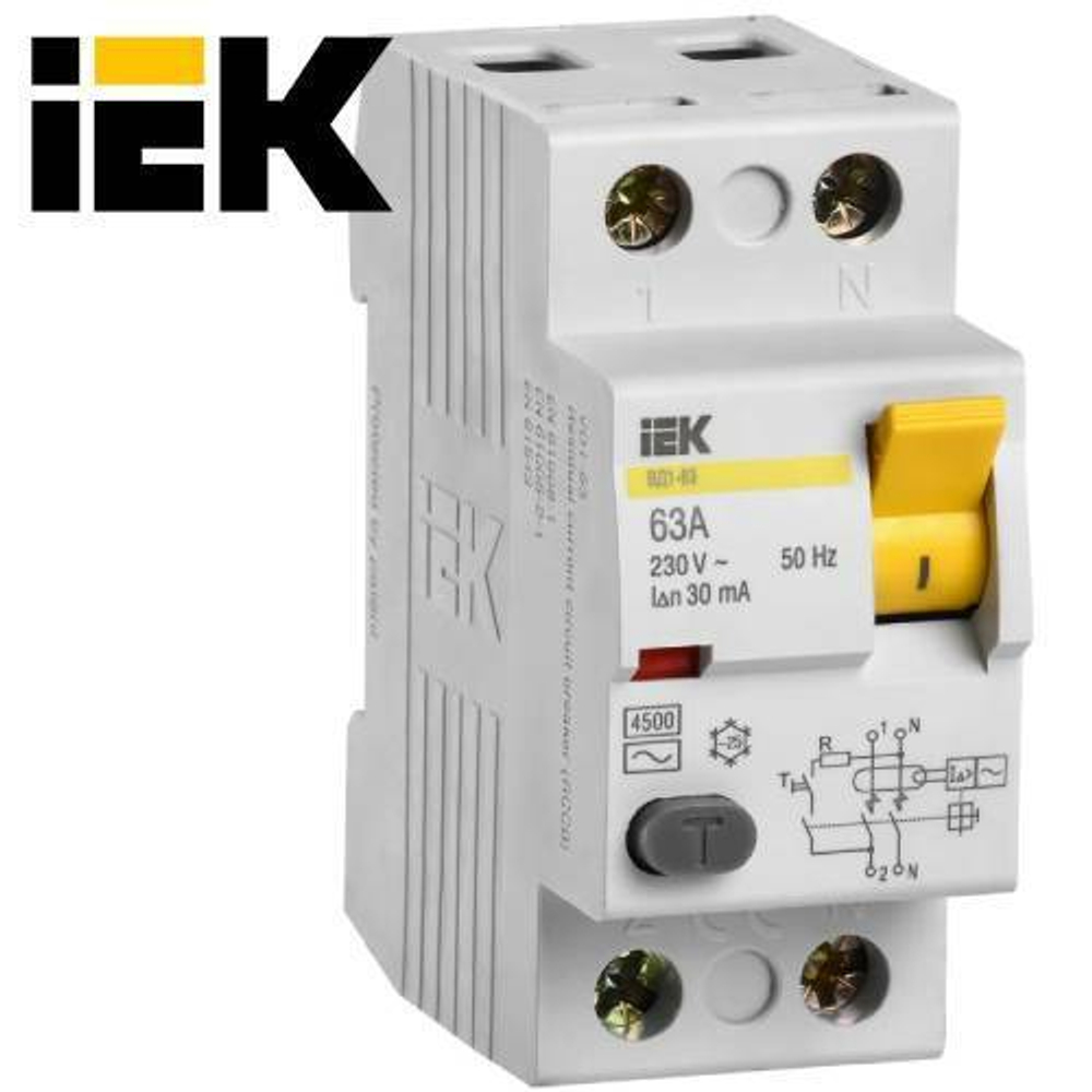 УЗО 2/63 А 30ма IEK (ВД1-63)