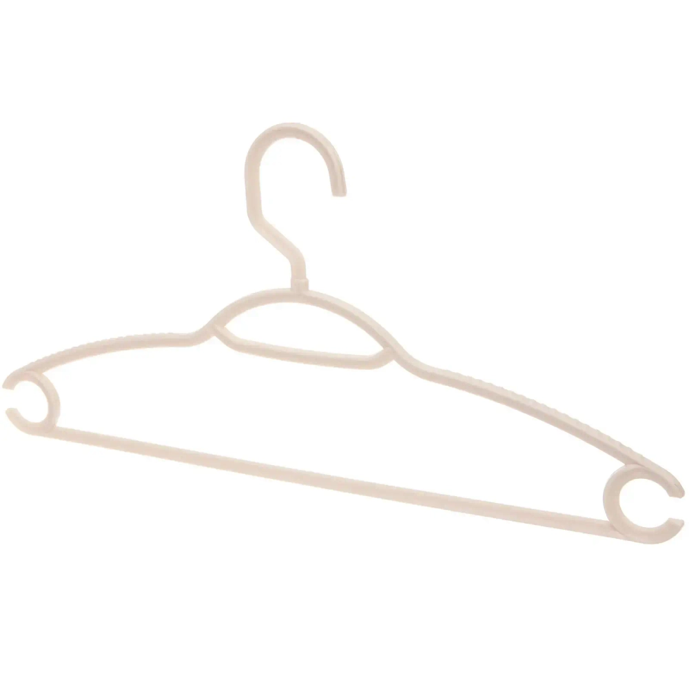 Плечики пластиковые ребристые 4шт «ИДЕЯДОМА», цвет молочный, 38*20см (Селфи)