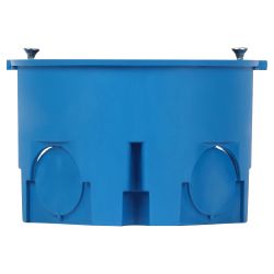 Коробка установочная ЭРА KUT-68-45-blue синяя 68х45мм для твердых стен саморезы IP20 | Коробки монтажные установочные для твердых стен