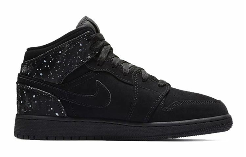 Кроссовки Jordan Air Jordan 1 Mid Black Rush Pink White Splatter (Женская размерная сетка)