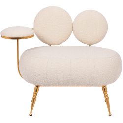 Банкетка Пьяно Золото Букле Белый