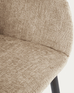 Стул Konna из бежевой синели со стальными черными ножками