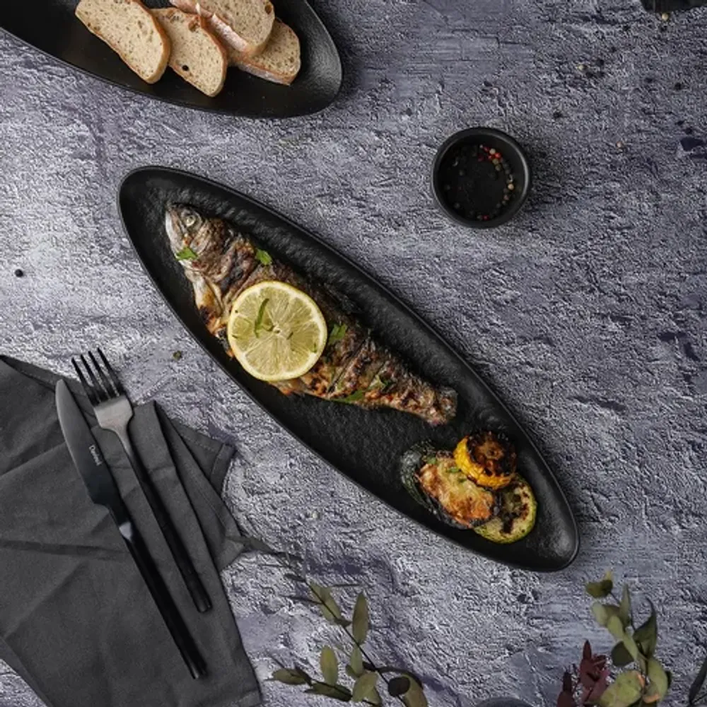 Блюдо овальное 40*11,5 см h2,4 см Smooth Black Raw Stellar P.L. Proff Cuisine [4]