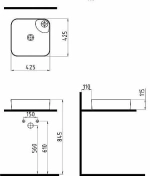 Раковина накладная Bien Flame 42,5 FALG04302FD1X2000 платина