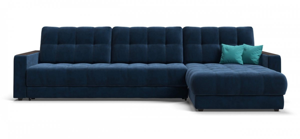 Угловой диван Босс Макс Велюр Монолит синий