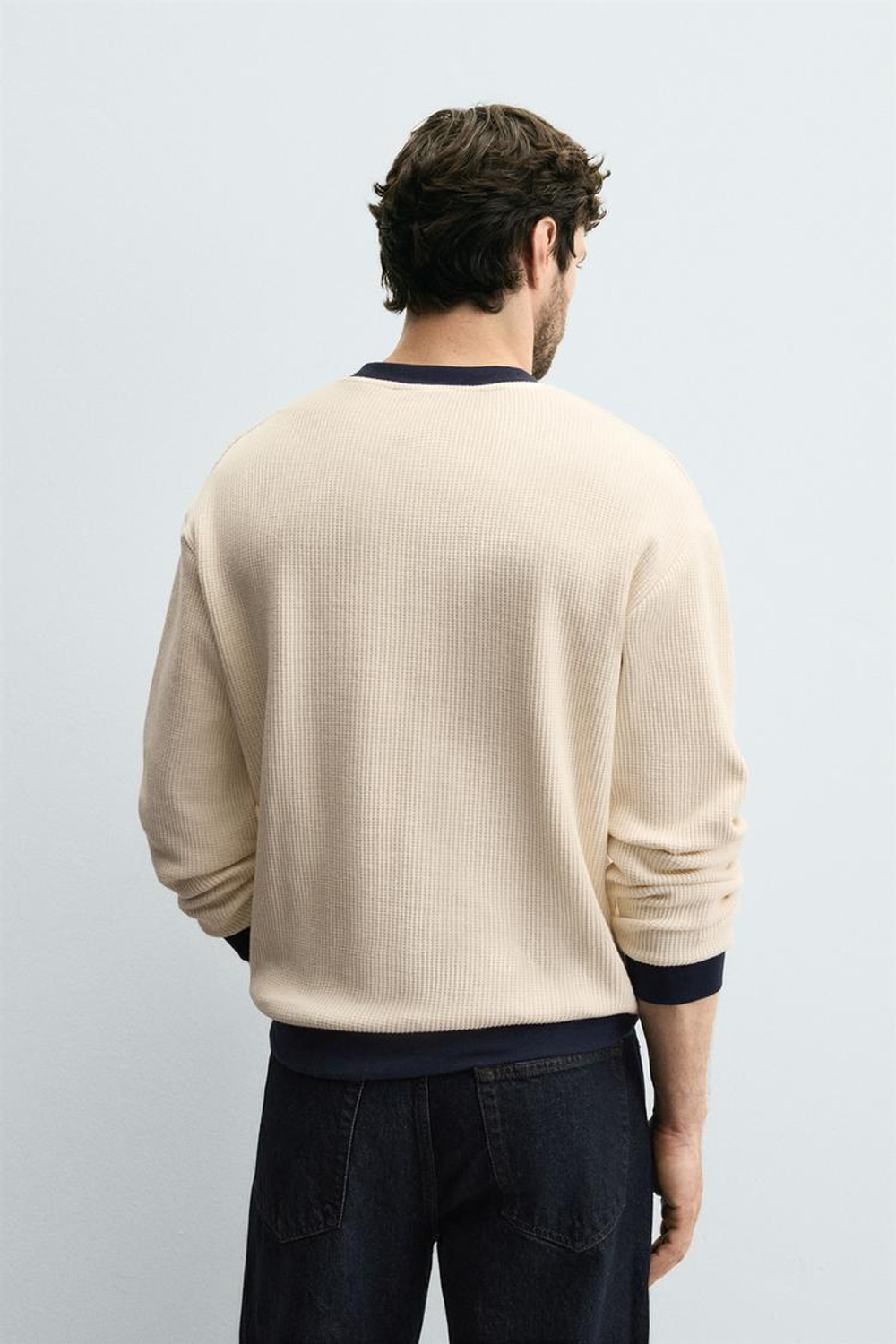 ZARA ТОЛСТОВКА В КЛЕТКУ С КОНТРАСТНОЙ ОТДЕЛКОЙ, ЭКРЮ