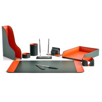 Настольный набор из кожи Cuoietto серии Business из 9 предметов (NBCGrOr9)