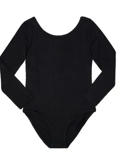 Боди трикотажное (длинный рукав), рост 92, цвет чёрный