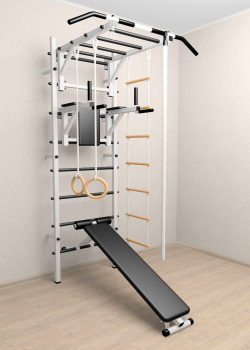 Шведская стенка Sv Sport усиленная 625 (Турник рукоход/Брусья/Скамья/Канат/Kольца/Лестница)