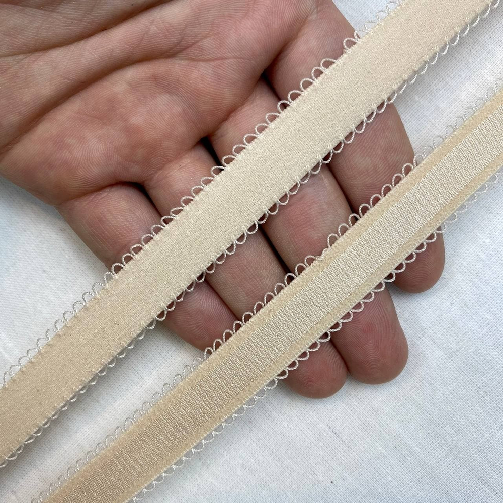 Бретелечная резинка бежевая 15 мм