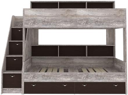 Двухъярусная кровать КарИВи Голден Кидс 10 Бетон Венге