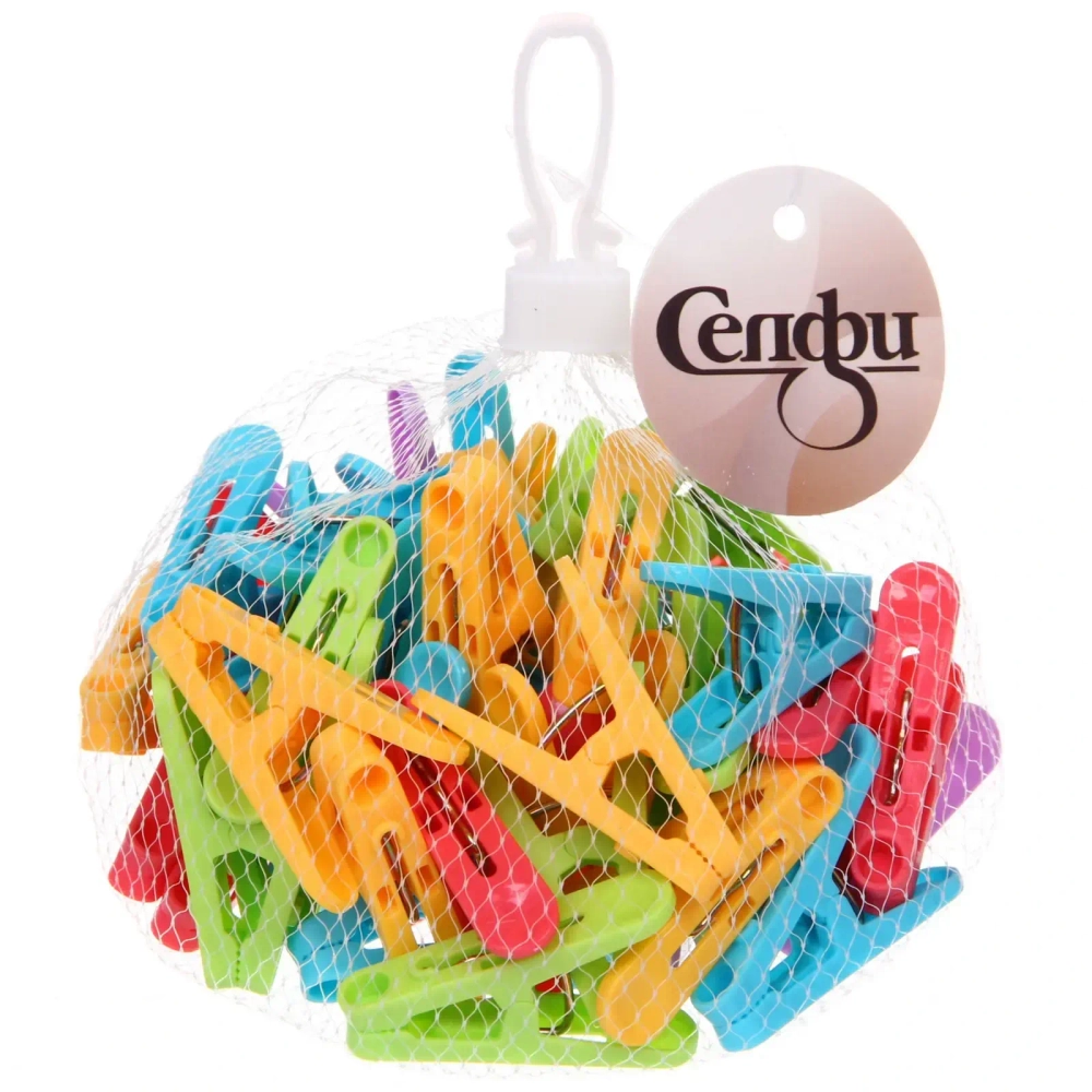 Прищепка бельевая «Конфетти» 50 шт, сетка Селфи