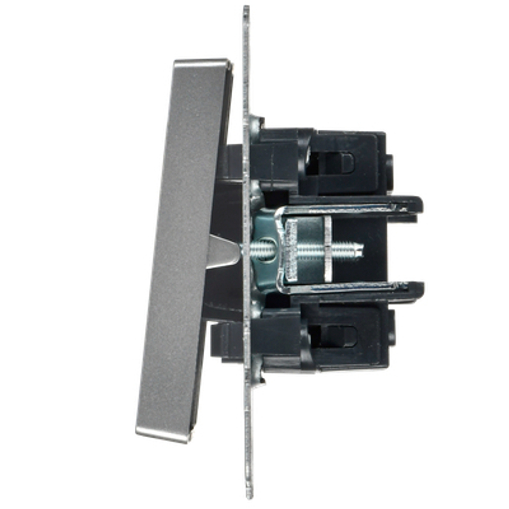 BRITE Выключатель 2-клавишный с индикацией для отелей 10А ВС10-2-9-БрС сталь IEK