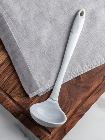 Половник DeNASTIA "силикон мрамор" 28.5x8.5x6.5, серый/белый