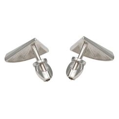 Серьги-пусеты Веер из серебра 925 пробы с фианитами