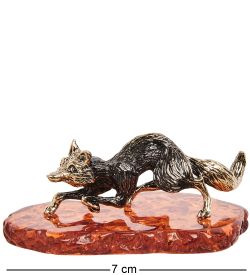 Народные промыслы AM-1082 Фигурка «Лис» (латунь, янтарь)