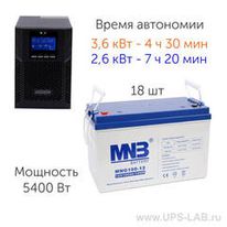 ИБП 6 кВА с внешними АКБ для котельной частного дома 2500 Вт на 7 часов автономии - фотография