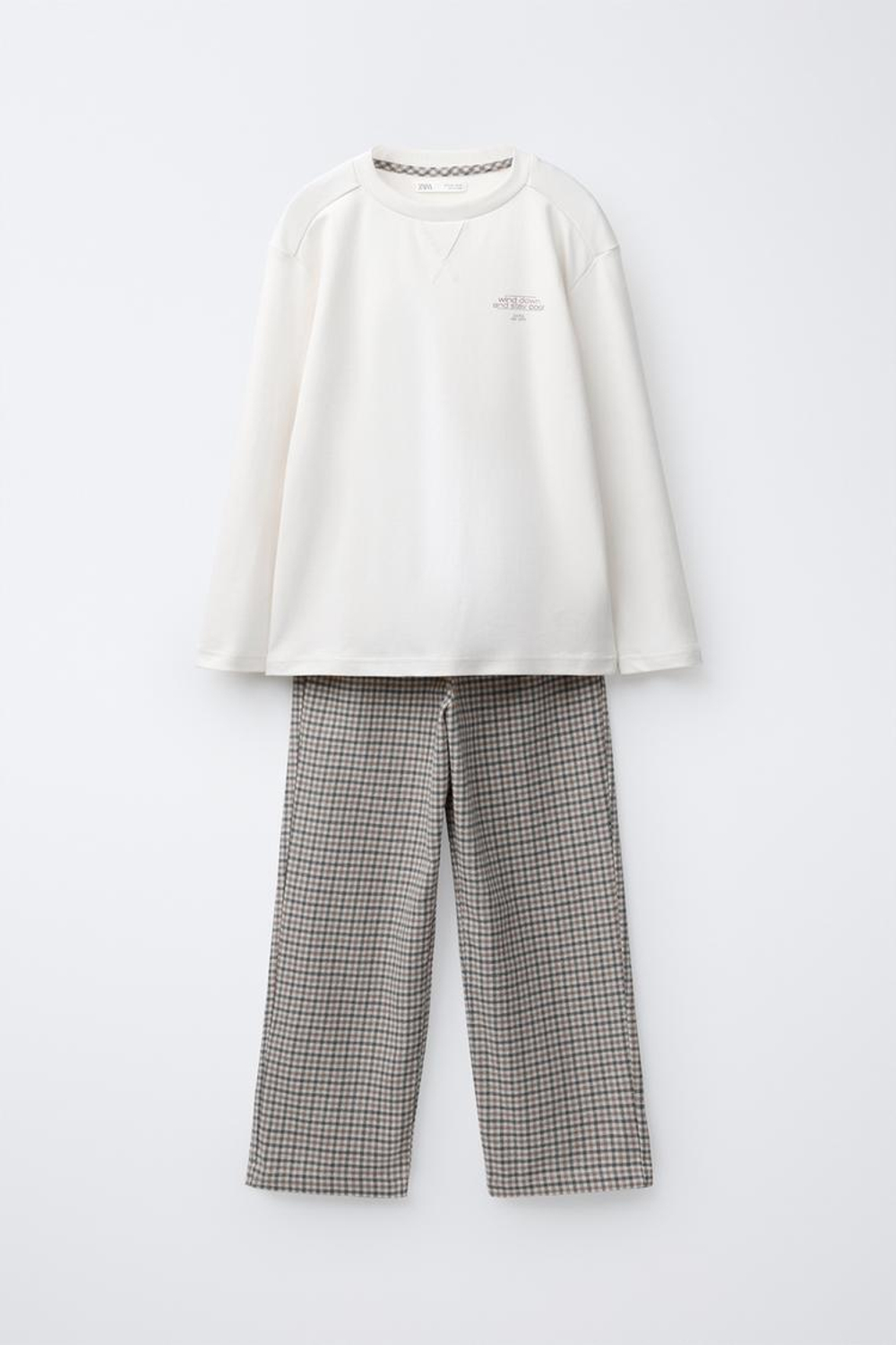 ZARA КОМБИНИРОВАННАЯ ПИЖАМА, ЖЕЛТОВАТО-КОРИЧНЕВЫЙ