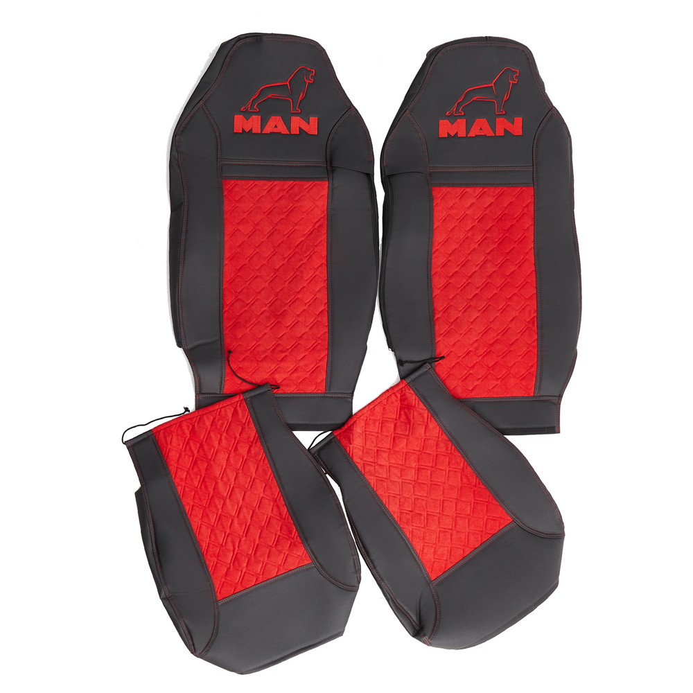 Чехлы MAN TGA (экокожа, красный)