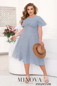 Платье 3169B-Голубой Minova
