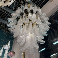 Люстра Cloyd AZORES-B C10 / Ø65 см - латунь светл. - бело-прозрачн.стекло (арт.11652)