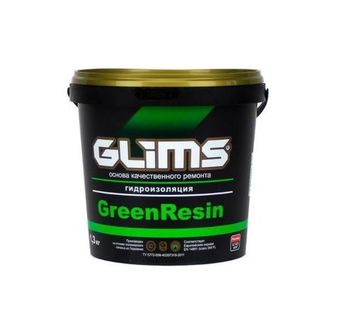 Гидроизоляция эластичная герметик GLIMS-GreenResin 1,3 кг ведро