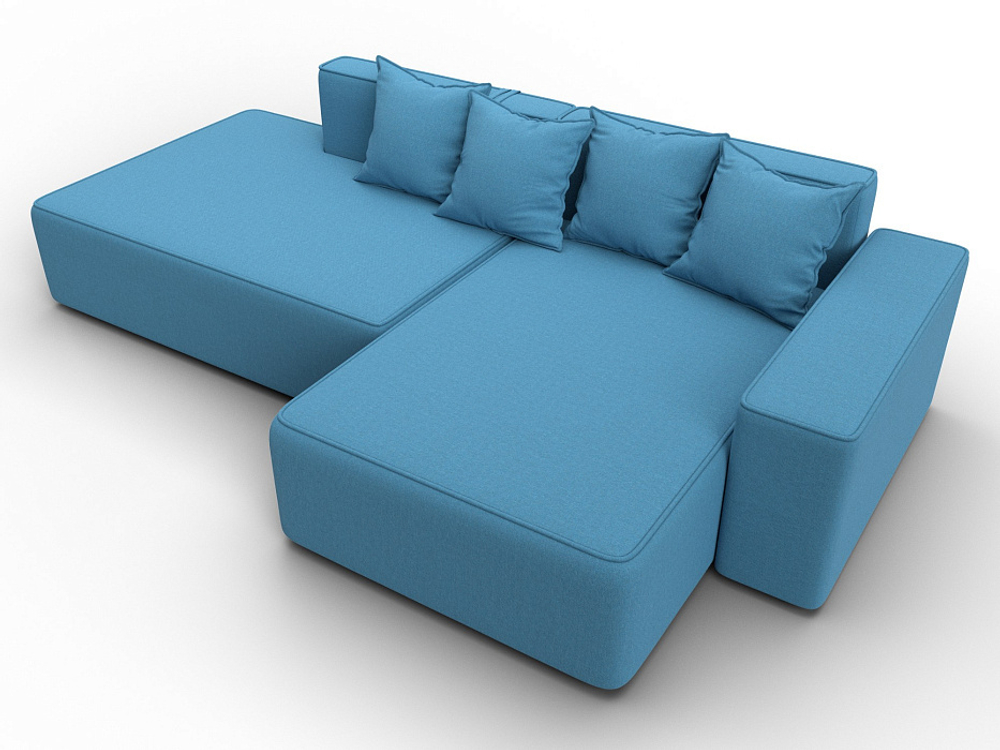 Диван угловой Лига-079 угол правый РОГОЖКА Амур 10 голубой