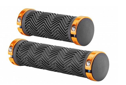 Грипсы XH-G125BL 90 и 130 мм чёрные, золотистые кольца, в инд. упаковке, арт. 150228 (10216170/010821/0228802, Китай)