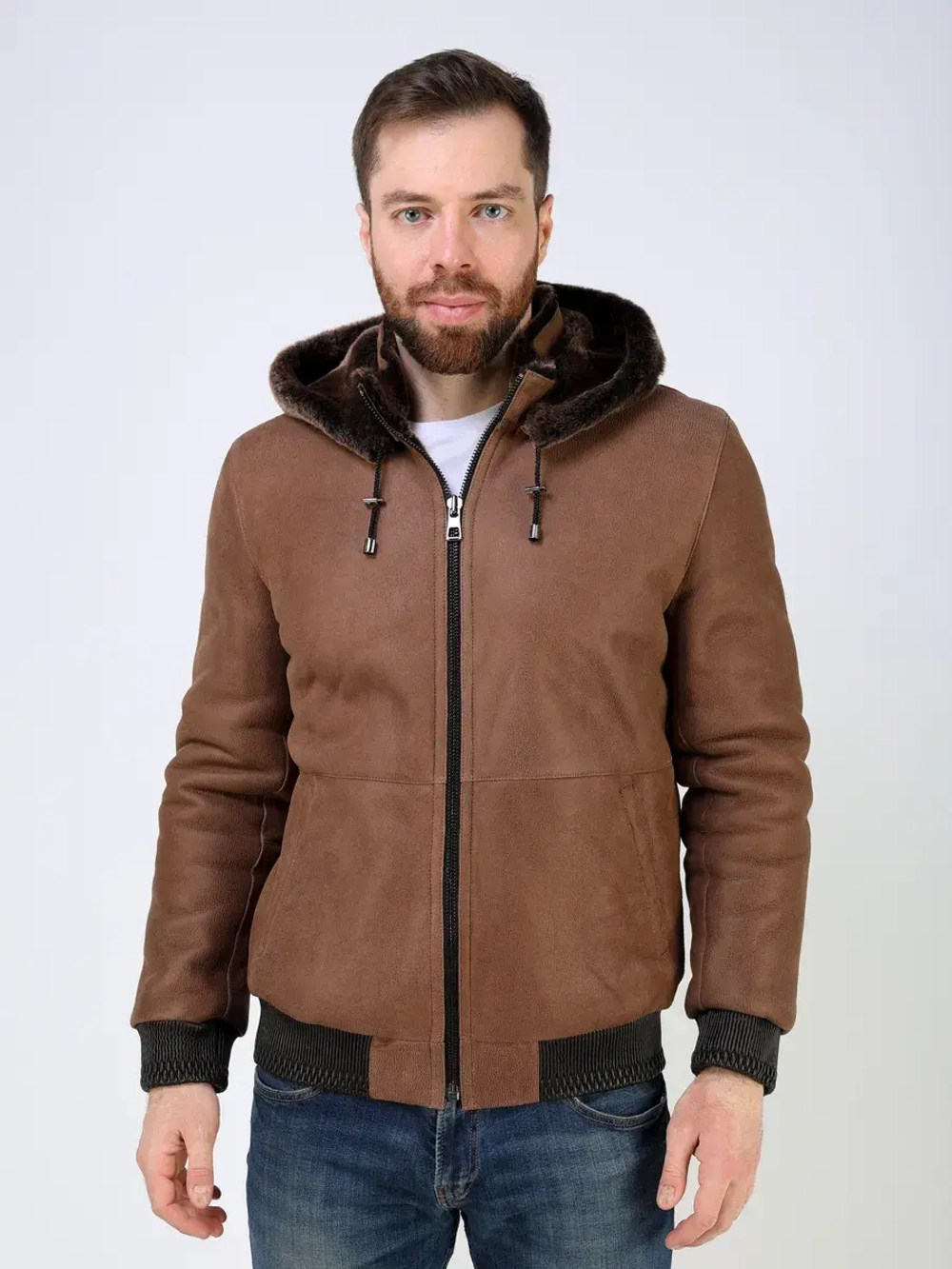 Дубленка зимняя натуральная бомбер