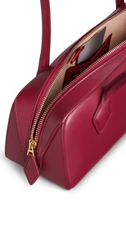 ALAIA СУМКА LE TECKEL ИЗ ТЕЛЯЧЬЕЙ КОЖИ, ГРАНАТОВЫЙ
