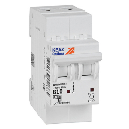 Автоматический выключатель OptiDin BM63-2B10-4,5-УХЛ3  КЭАЗ