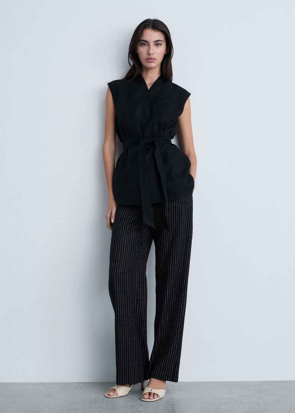 Прямые брюки в полоску