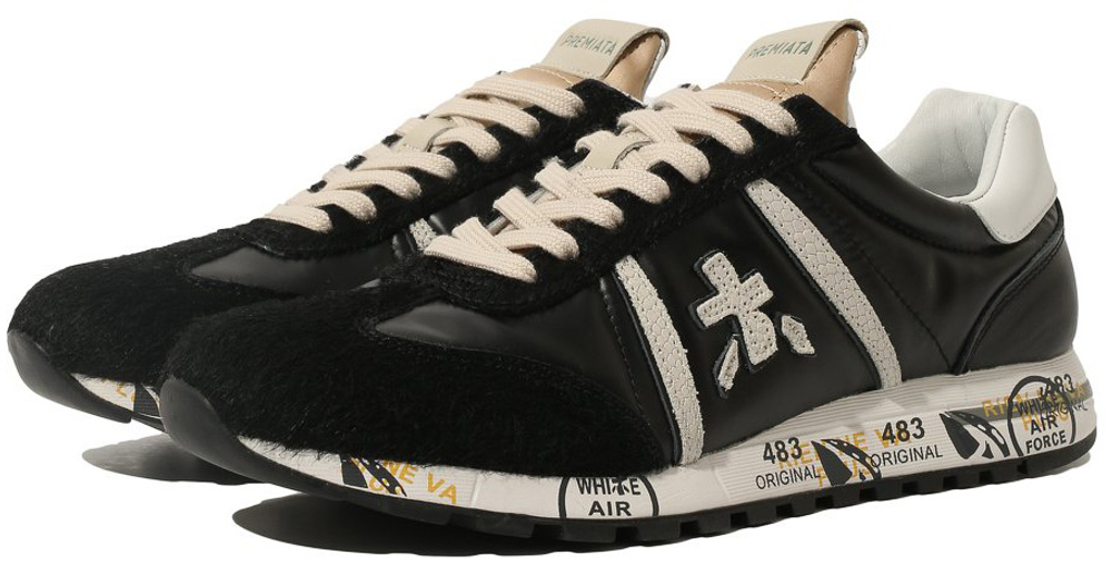Premiata Lucy-D sneakers Черные с белым кожаные