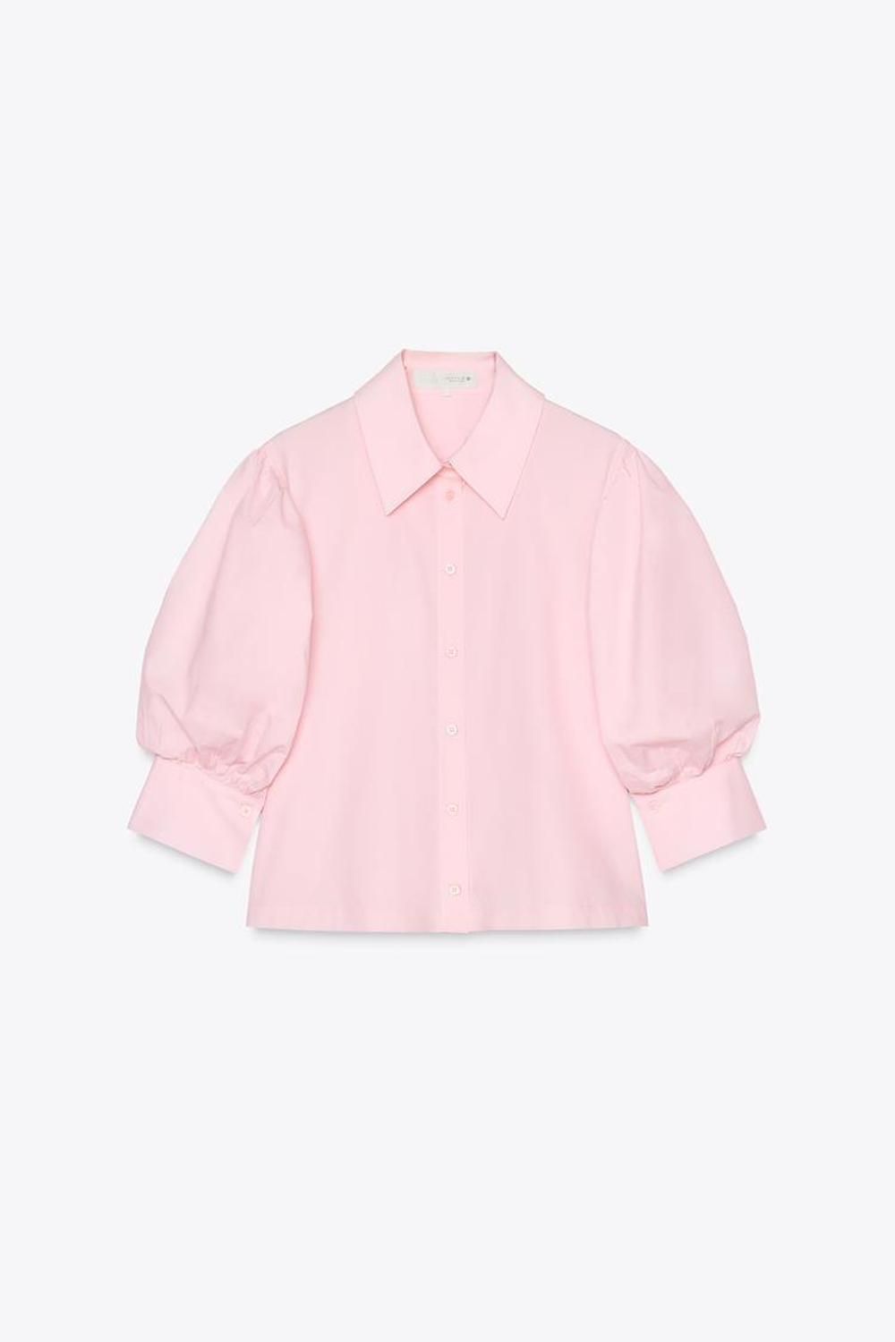 ZARA РУБАШКА ИЗ ПОПЛИНА — ZW COLLECTION, ПАСТЕЛЬНО-РОЗОВЫЙ