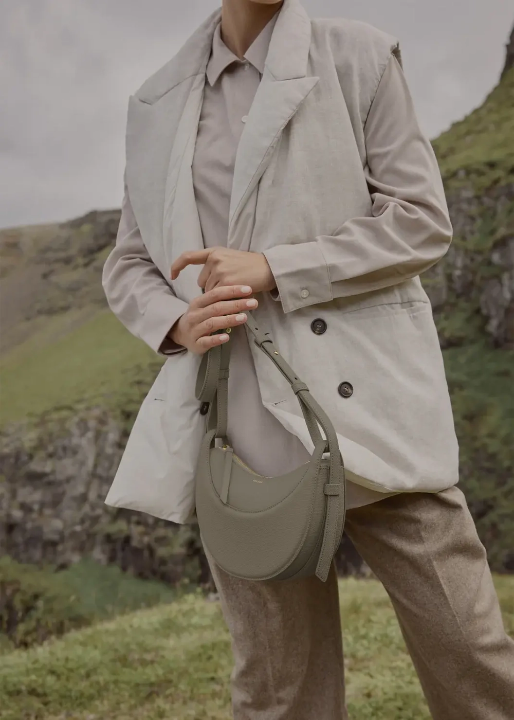 POLENE СУМКА NUMERO DIX, ОЛИВКОВЫЙ