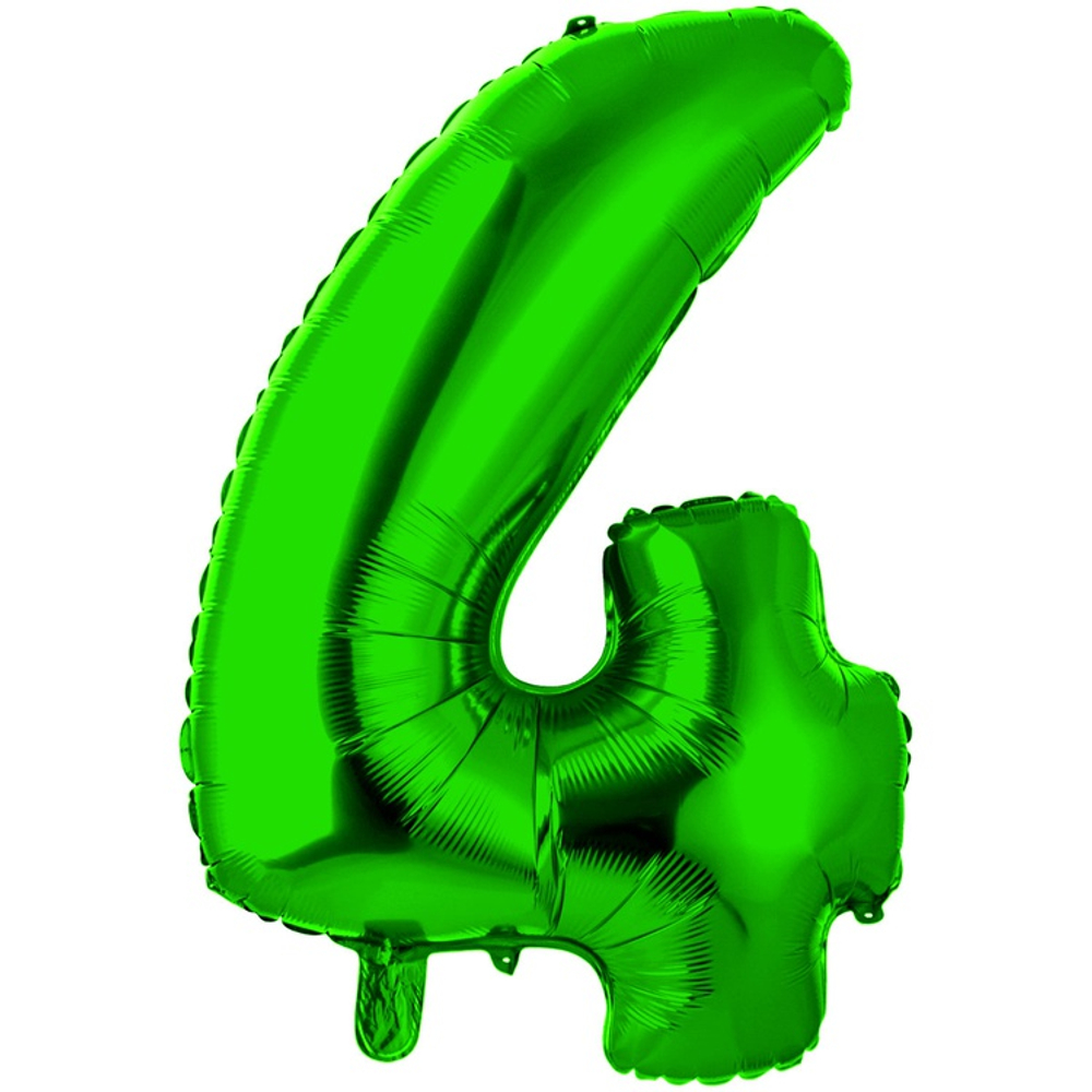Шар фольгированный Цифра 4 66 см (Зеленый)