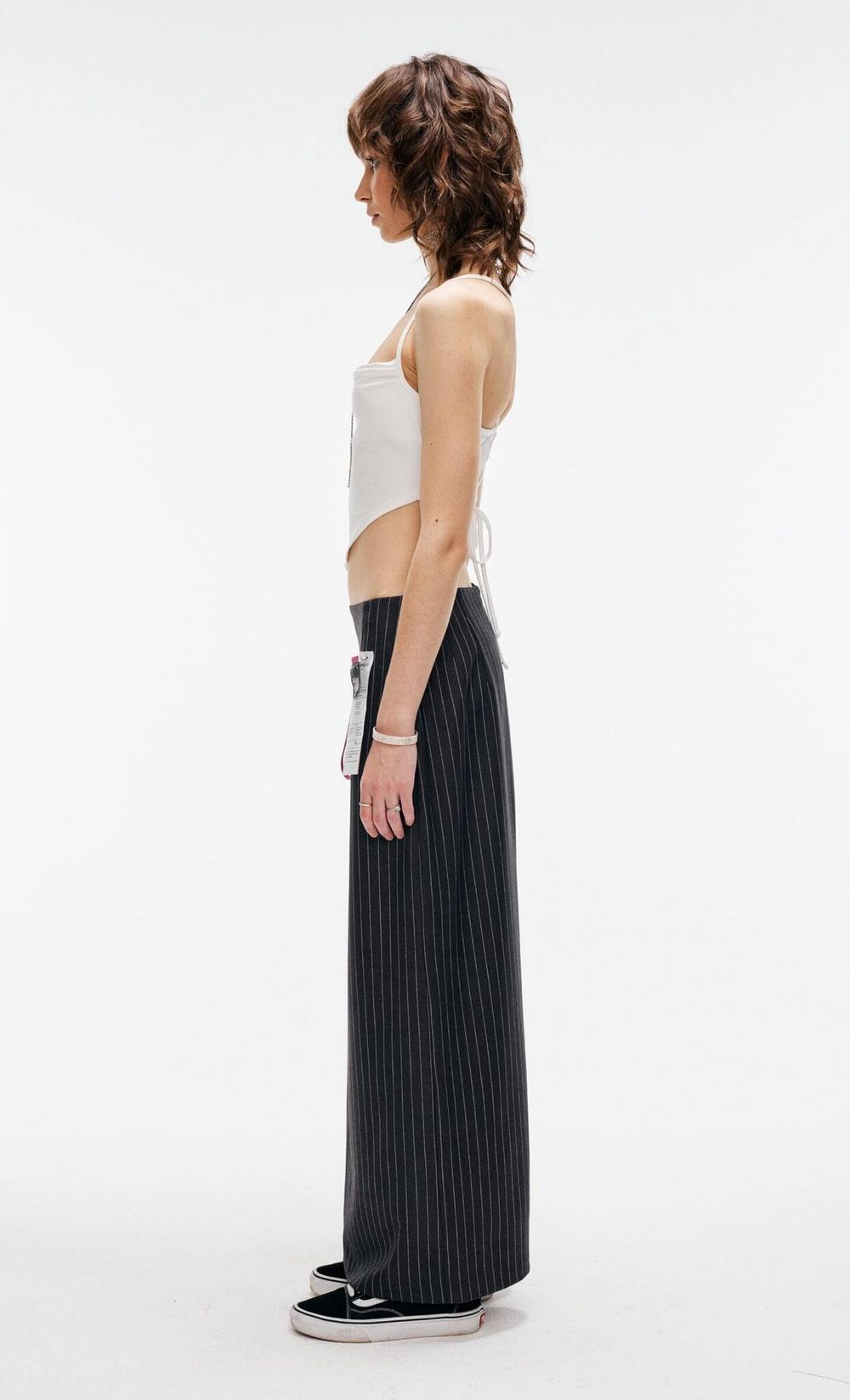 Юбка Kraizy Stripes Макси в полоску темно-серая