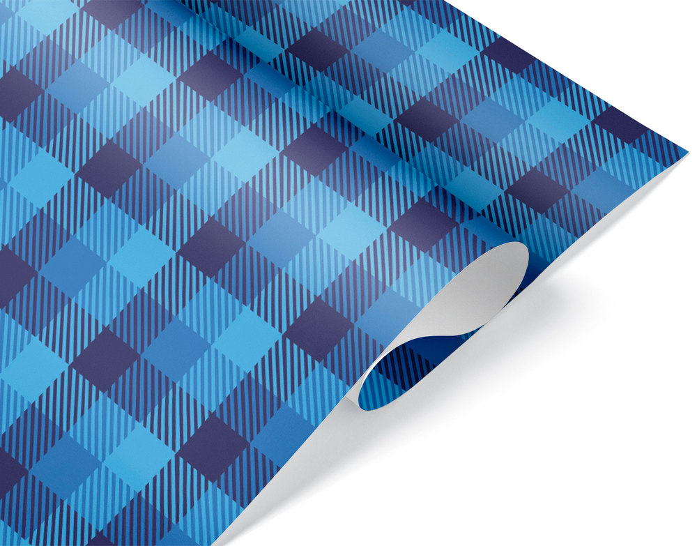 Упаковочная бумага 80гр (0,7*1 м) Шотландская клетка, Синий