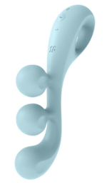 Голубой тройной вибромассажёр Tri Ball 2 (Цвет: голубой)