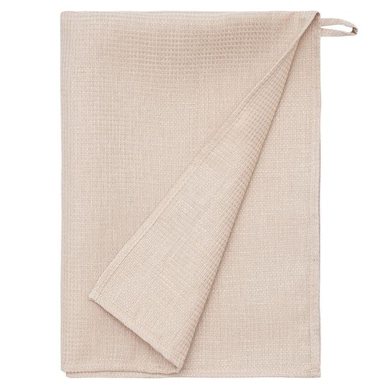 Набор из двух вафельных полотенец изо льна бежевого цвета из коллекции essential, 50х70 см