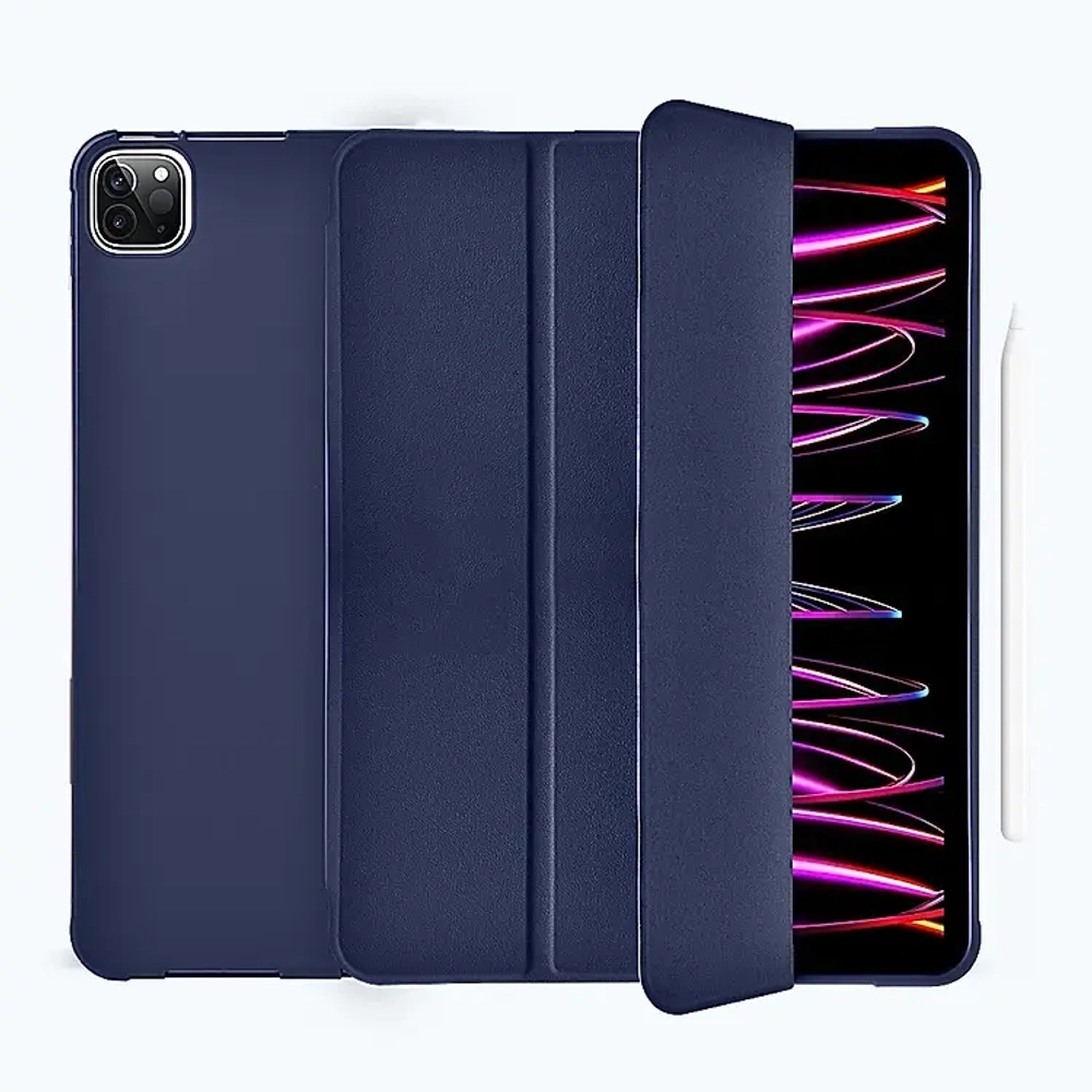 Чехол-книжка WIWU Classic II Case для Apple iPad 10.9"/11" (2018-2021) (полиуретан с подставкой) (GF-02) (темно-синий)
