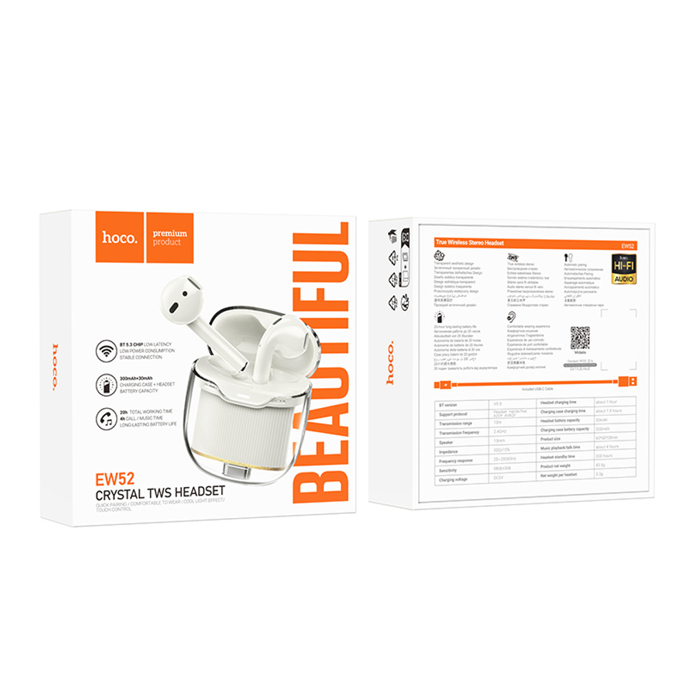 Беспроводные наушники TWS HOCO EW52 (белый)