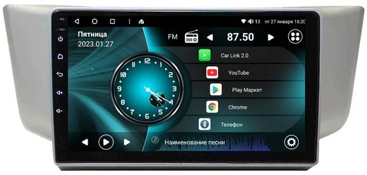 Магнитола для Toyota Harrier XU30 2003-2013, Lexus RX 2003-2009 (монохром, рамка вниз) - Vaycar VA37-0300 на Android 13, 8-ядер, 2Гб-32Гб, 4G SIM-слот